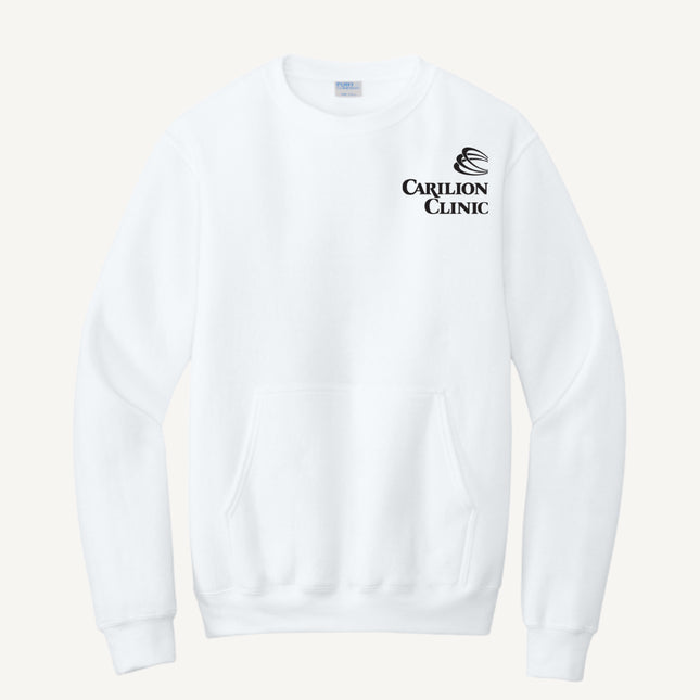 Carilion Clinic with Trauma Logo - Port & Company - Fleece Crewneck Pocket Sweatshirt