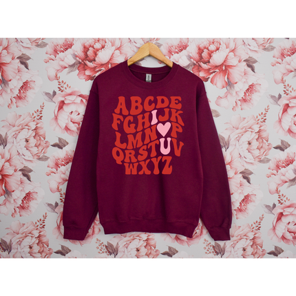I "Heart" U Alphabet - Gildan 18000, Comfort Colors 1717 & Comfort Colors 1566