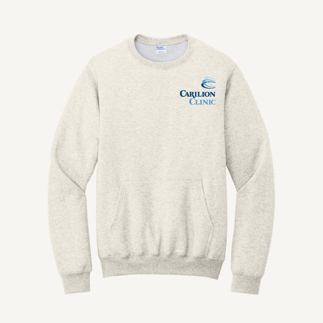 Carilion Clinic with Trauma Logo - Port & Company - Fleece Crewneck Pocket Sweatshirt