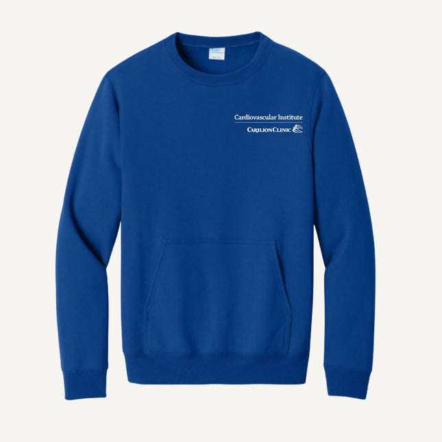 Carilion Clinic Cardiovascular Institute - Port & Company - Fleece Crewneck Pocket Sweatshirt