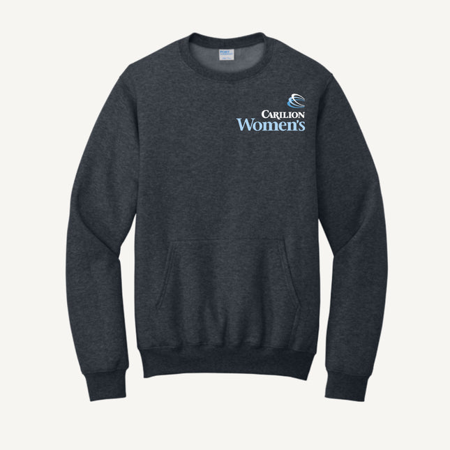 Carilion Clinic Women's - Port & Company - Fleece Crewneck Pocket Sweatshirt