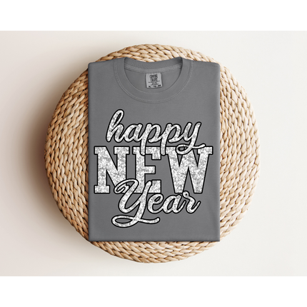 Glitter Happy New Year - Comfort Colors 1717 & Comfort Colors 1566