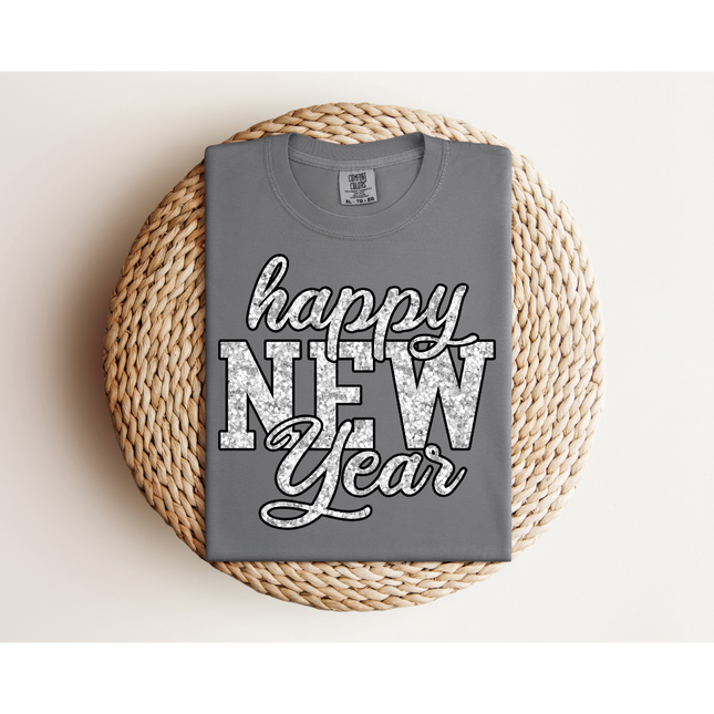 Glitter Happy New Year - Comfort Colors 1717 & Comfort Colors 1566