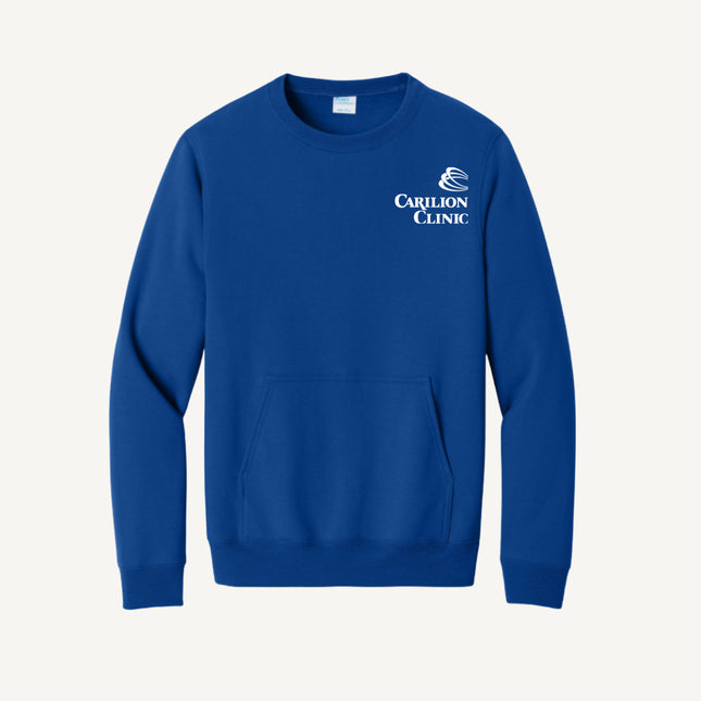 Carilion Clinic with Trauma Logo - Port & Company - Fleece Crewneck Pocket Sweatshirt
