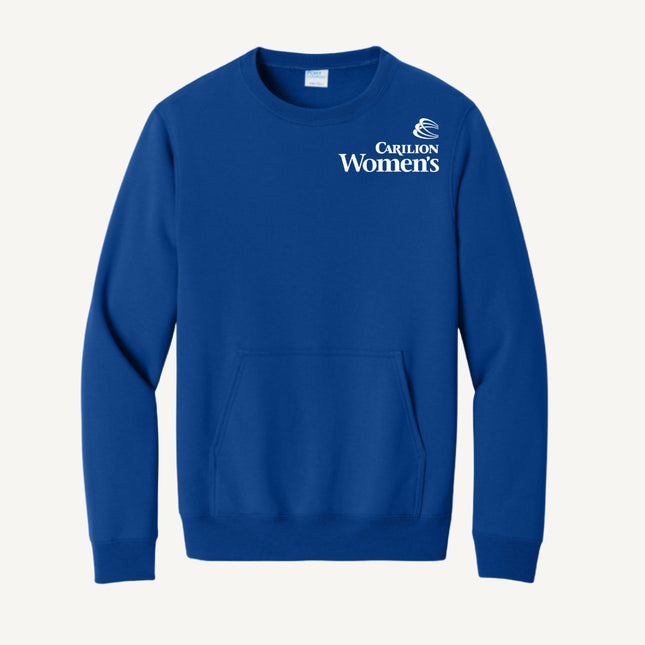 Carilion Clinic Women's - Port & Company - Fleece Crewneck Pocket Sweatshirt