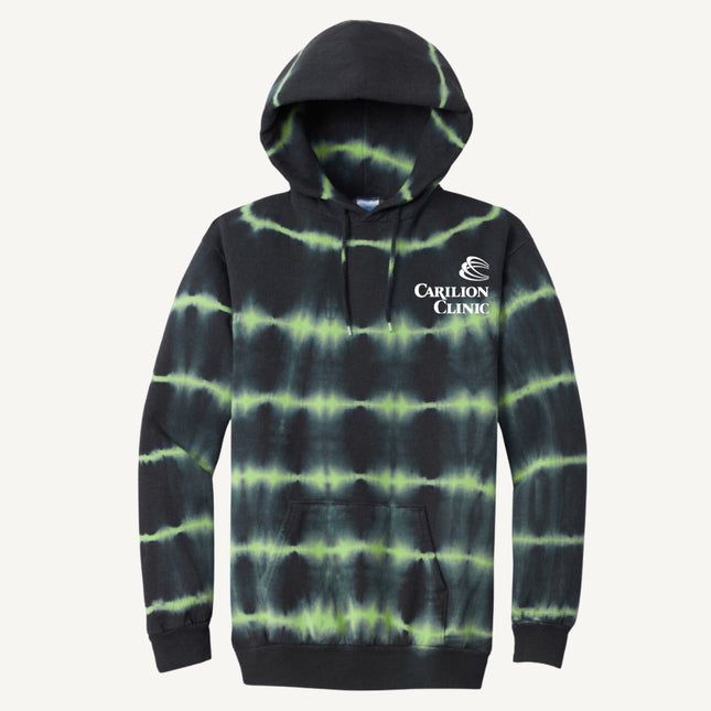 Carilion Clinic - Port & Company Allover Stripe Tie-Dye Fleeced Hoodie