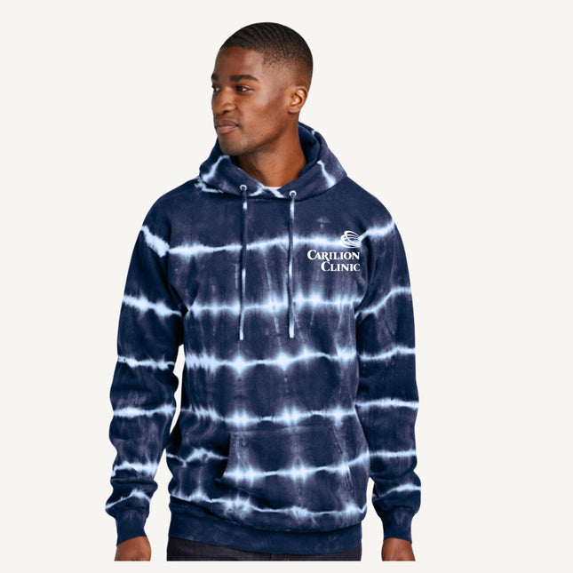 Carilion Clinic - Port & Company Allover Stripe Tie-Dye Fleeced Hoodie