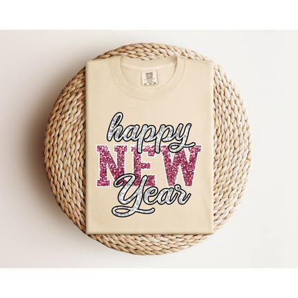 Glitter Happy New Year - Comfort Colors 1717 & Comfort Colors 1566
