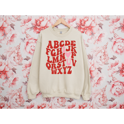 I "Heart" U Alphabet - Gildan 18000, Comfort Colors 1717 & Comfort Colors 1566