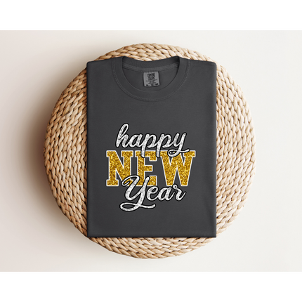 Glitter Happy New Year - Comfort Colors 1717 & Comfort Colors 1566