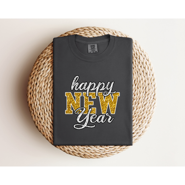Glitter Happy New Year - Comfort Colors 1717 & Comfort Colors 1566