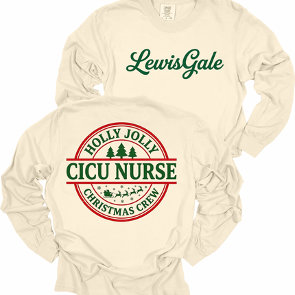 LewisGale Holly Jolly Acute Care Nursing  - Comfort Colors Long Sleeve