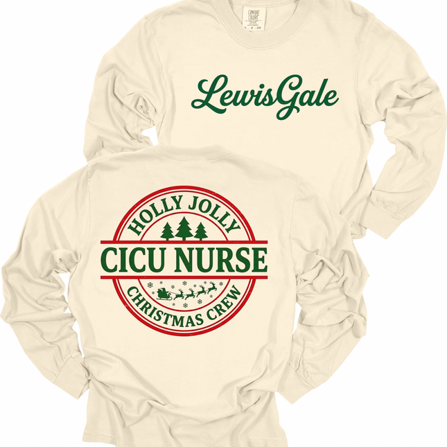 LewisGale Holly Jolly Acute Care Nursing  - Comfort Colors Long Sleeve