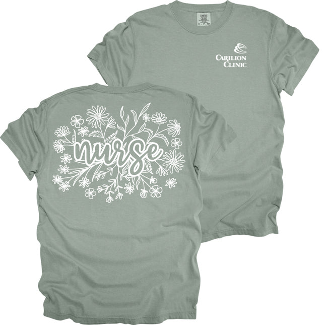 Carilion Clinic Floral Wildflower Nurse - Comfort Colors T-Shirt