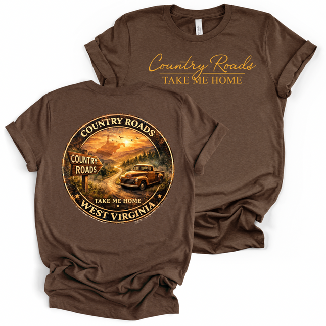 Country Roads  WV -  Bella and Canvas - T-Shirt