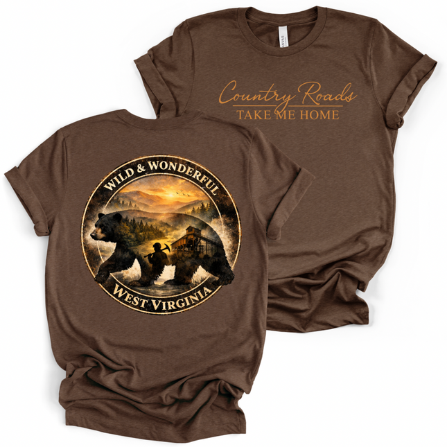 Country Roads  WV -  Bella and Canvas - T-Shirt