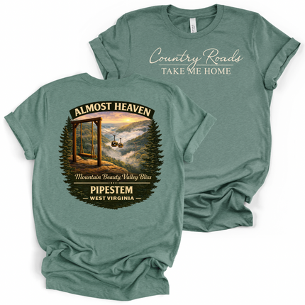 Country Roads  WV -  Bella and Canvas - T-Shirt