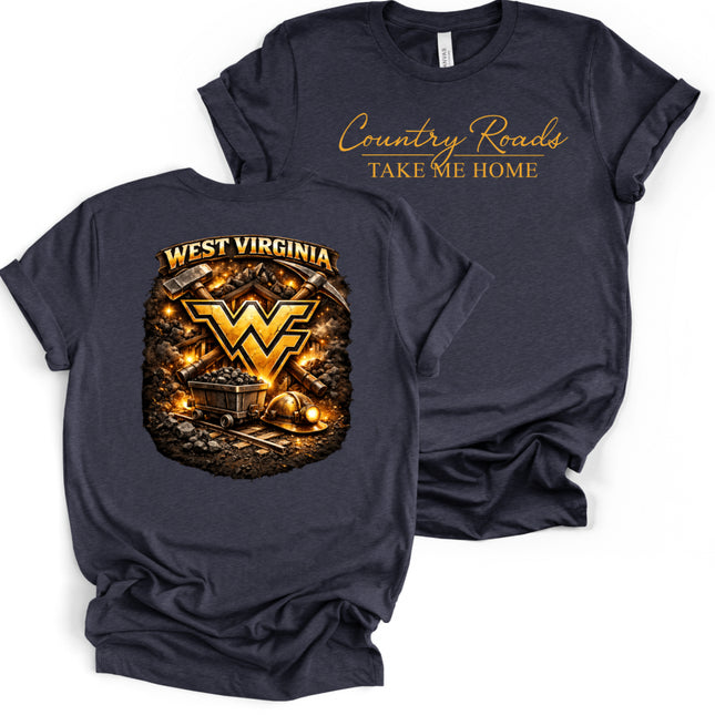 Country Roads  WV -  Bella and Canvas - T-Shirt
