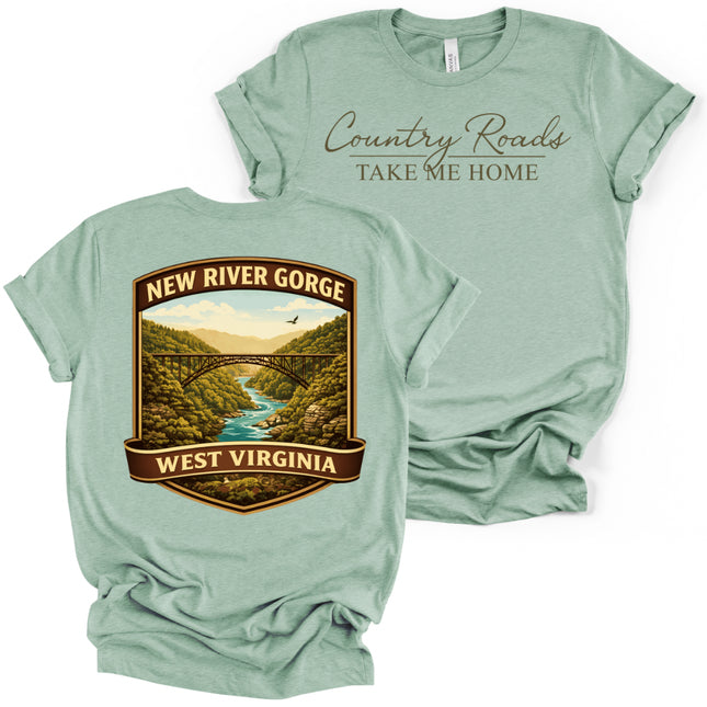 Country Roads  WV -  Bella and Canvas - T-Shirt