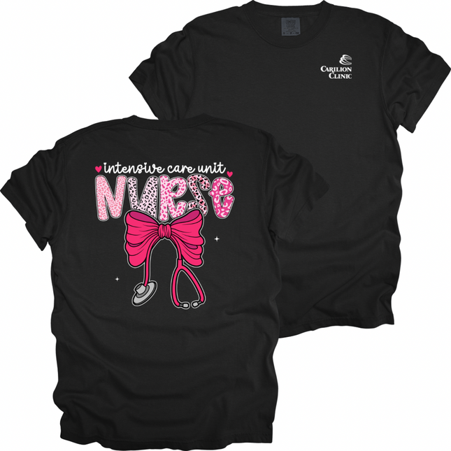 Carilion Clinic Pink Leopard Nurse - Comfort Colors T-Shirt
