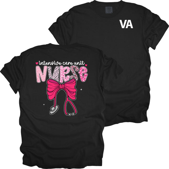 Veteran Affairs Pink Leopard Nurse - Comfort Colors T-Shirt
