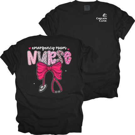 Carilion Clinic Pink Leopard Nurse - Comfort Colors T-Shirt