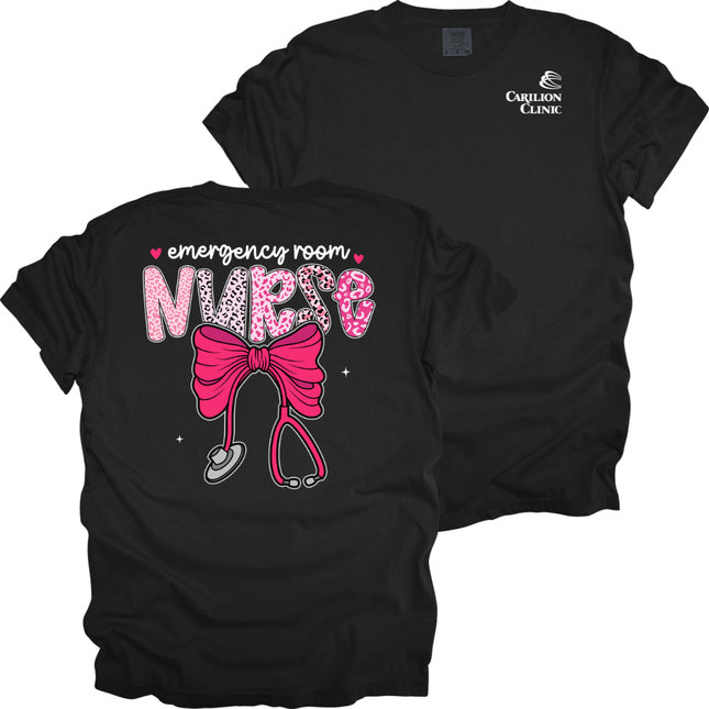 Carilion Clinic Pink Leopard Nurse - Comfort Colors T-Shirt