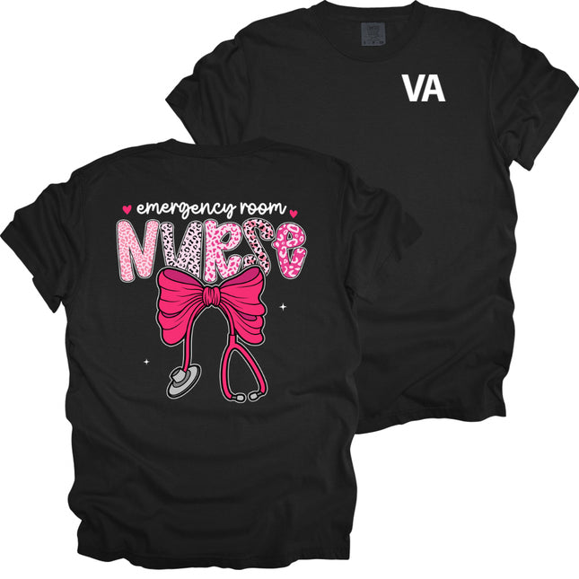Veteran Affairs Pink Leopard Nurse - Comfort Colors T-Shirt