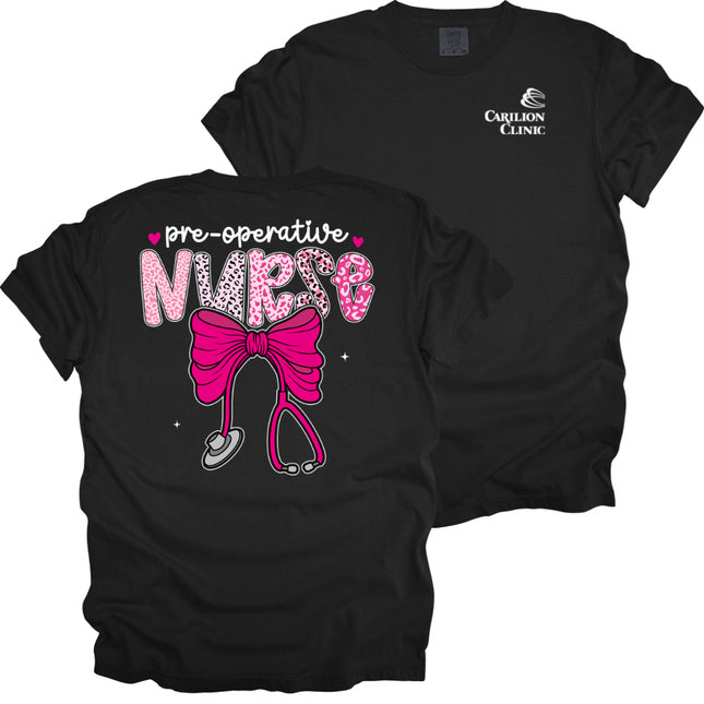 Carilion Clinic Pink Leopard Nurse - Comfort Colors T-Shirt