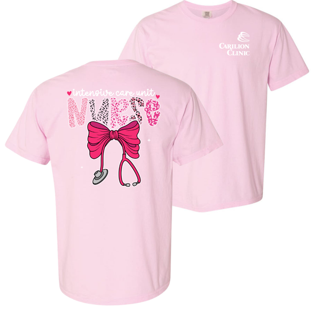 Carilion Clinic Pink Leopard Nurse - Comfort Colors T-Shirt