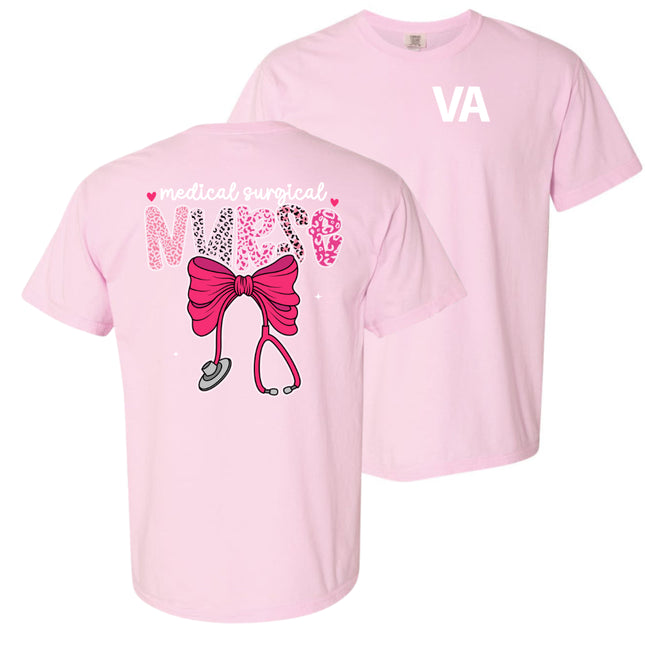 Veteran Affairs Pink Leopard Nurse - Comfort Colors T-Shirt