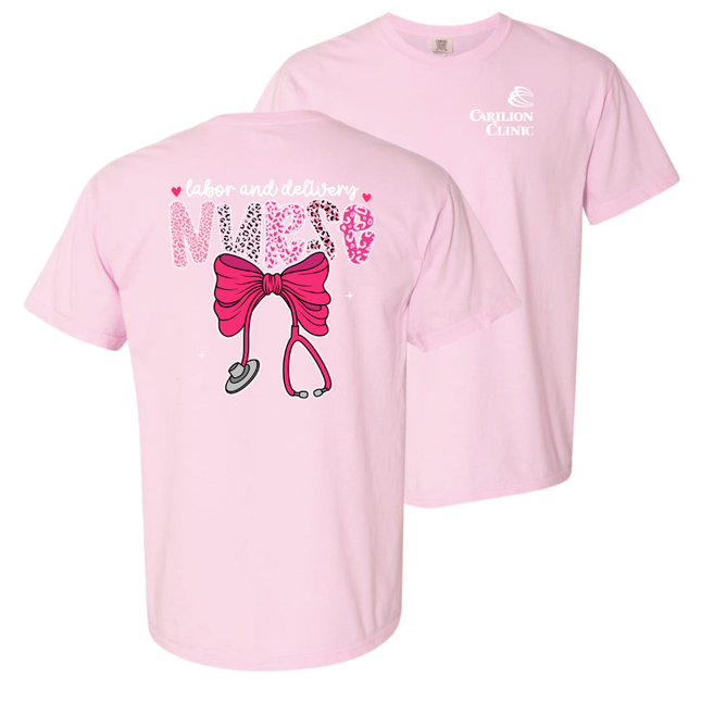 Carilion Clinic Pink Leopard Nurse - Comfort Colors T-Shirt