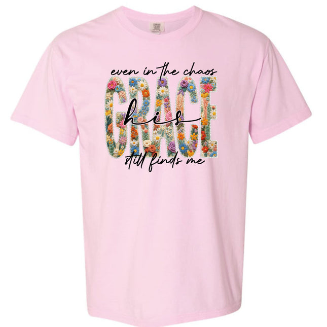 His Grace Floral  -  Comfort Colors T-Shirt
