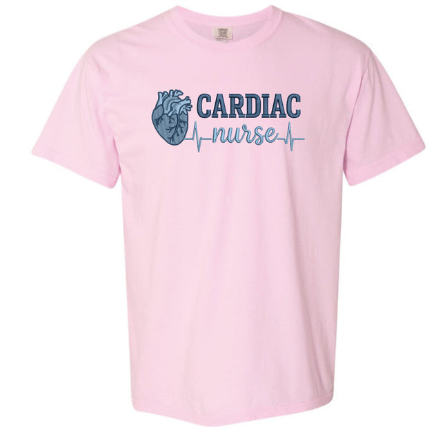 Faux Embroidery Cardiac Nurse - Comfort Colors T-Shirt