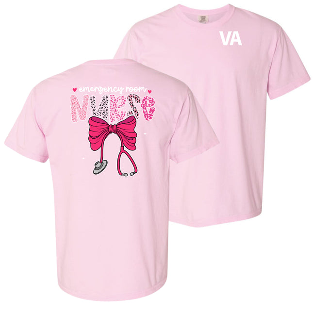 Veteran Affairs Pink Leopard Nurse - Comfort Colors T-Shirt