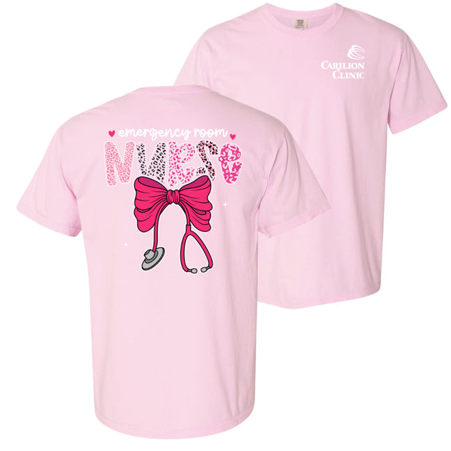 Carilion Clinic Pink Leopard Nurse - Comfort Colors T-Shirt