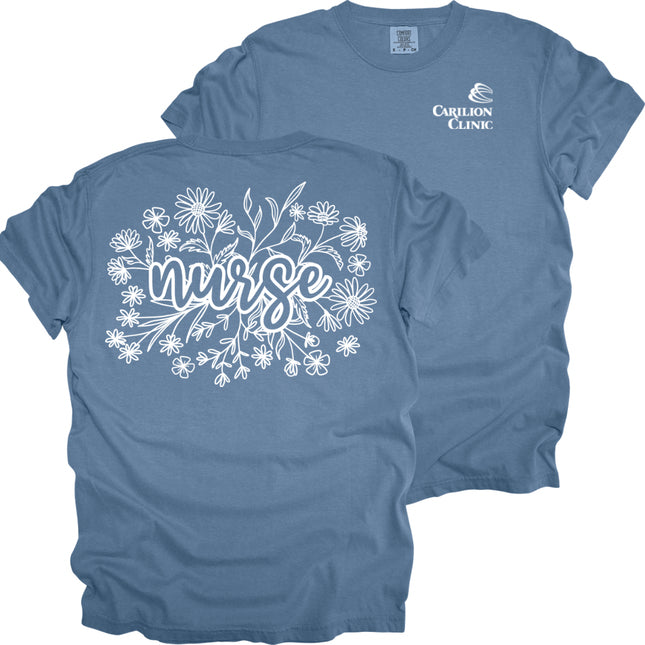 Carilion Clinic Floral Wildflower Nurse - Comfort Colors T-Shirt