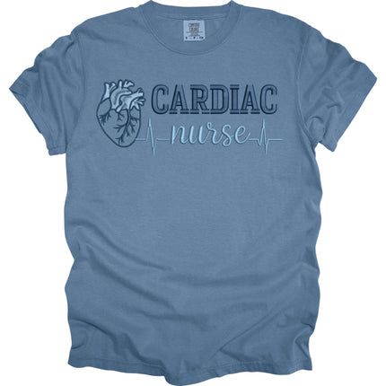 Faux Embroidery Cardiac Nurse - Comfort Colors T-Shirt