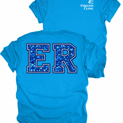 Carilion Clinic Blue Faux Embroidery with Speciality or Title - Comfort Colors T-Shirt