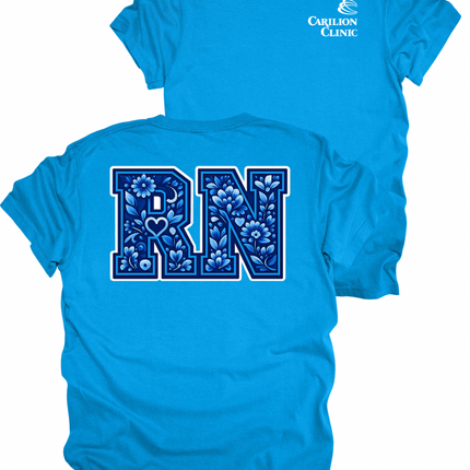 Carilion Clinic Blue Faux Embroidery with Speciality or Title - Comfort Colors T-Shirt