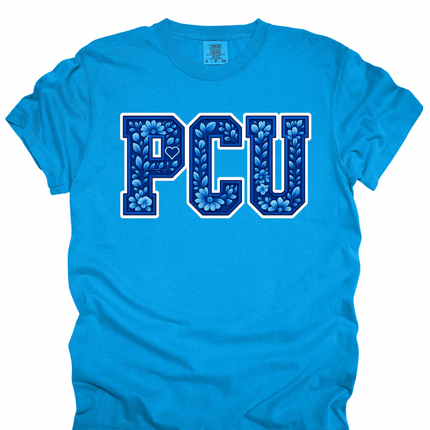 Blue Faux Embroidery with Speciality or Title - Comfort Colors T-Shirt