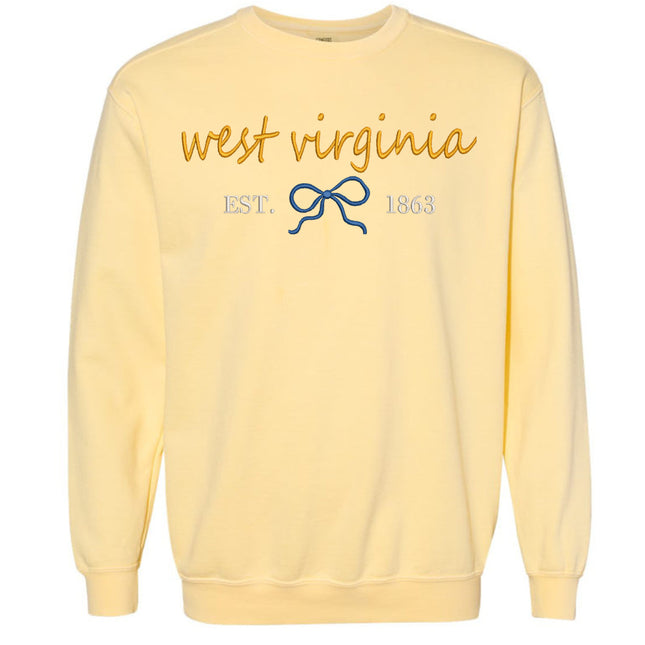 West Virginia Embroidered Comfort Color  Sweatshirt
