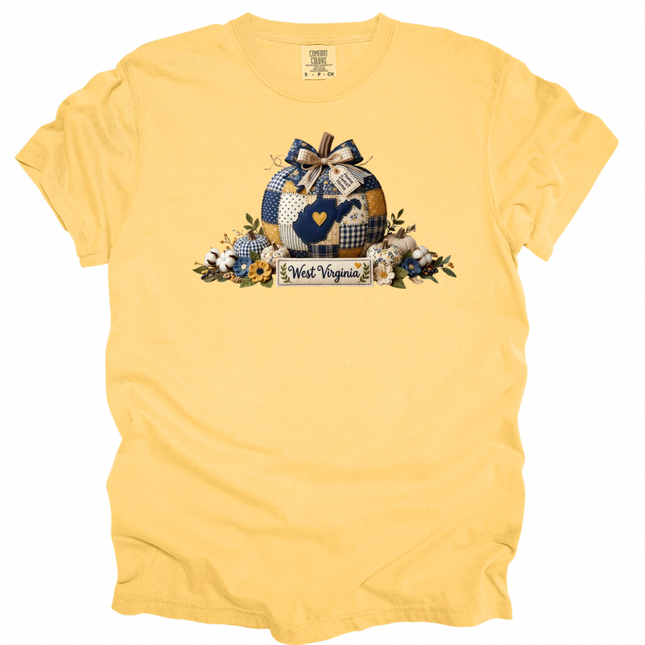 Quilted Fall WV Pumpkin- Comfort Colors Apparel