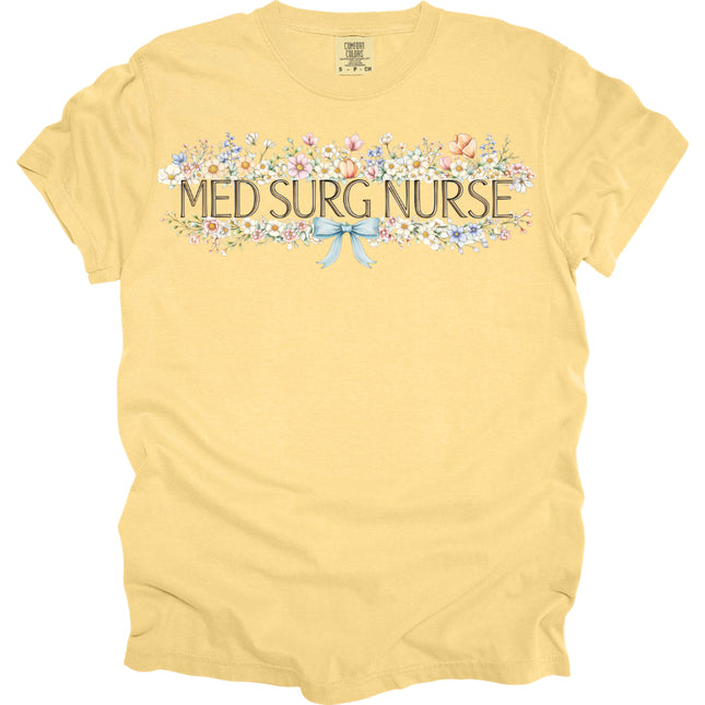 Spring Floral Nurse - Comfort Colors T-Shirt