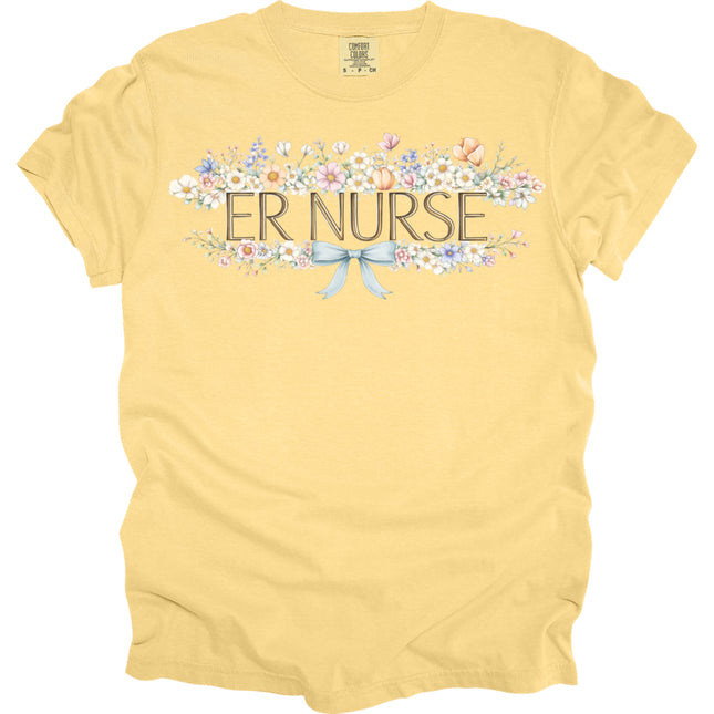 Spring Floral Nurse - Comfort Colors T-Shirt