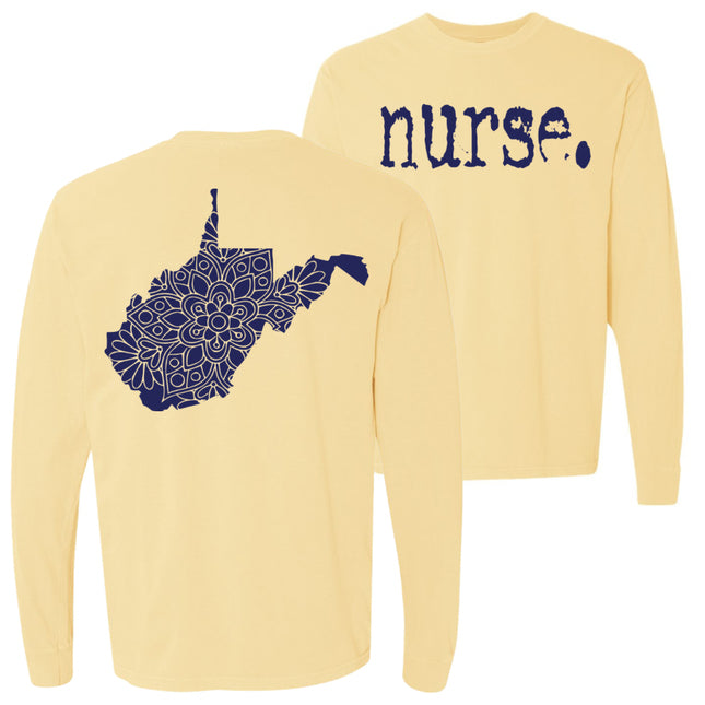 Typewriter Nurse with West Virginia State on back - Comfort Colors