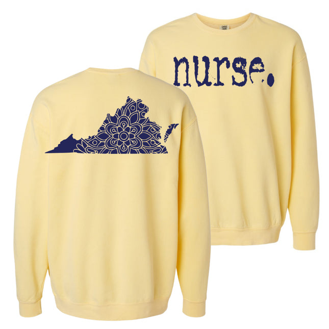 Typewriter Nurse with Virginia State on back - Comfort Colors