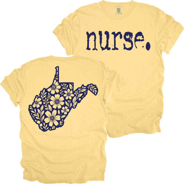 Typewriter Nurse with West Virginia State on back - Comfort Colors