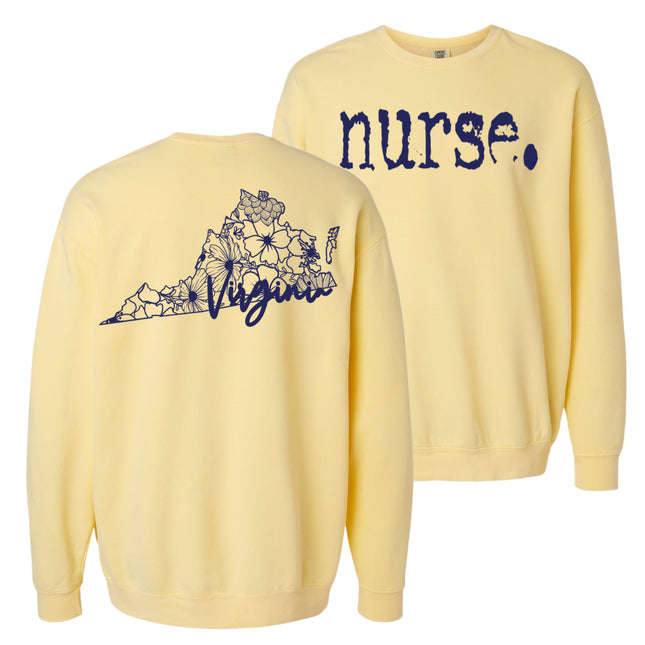 Typewriter Nurse with Virginia State on back - Comfort Colors