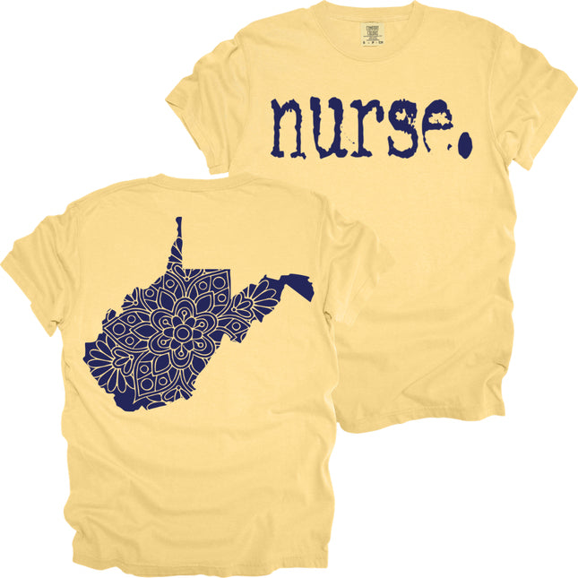 Typewriter Nurse with West Virginia State on back - Comfort Colors